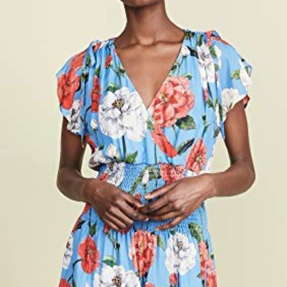 Parker Women’s Bondi Flutter Sleeve Smocked Waist Floral Print Dress. Size S. - Picture 2 of 13